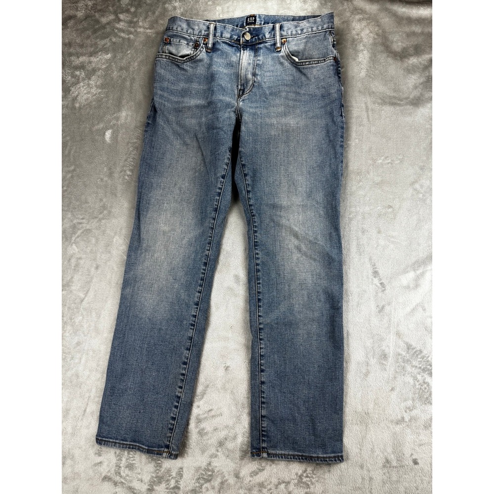Gap Mens Straight Leg Jeans 31x30 Blue Medium Wash Denim Pants Classic Fit